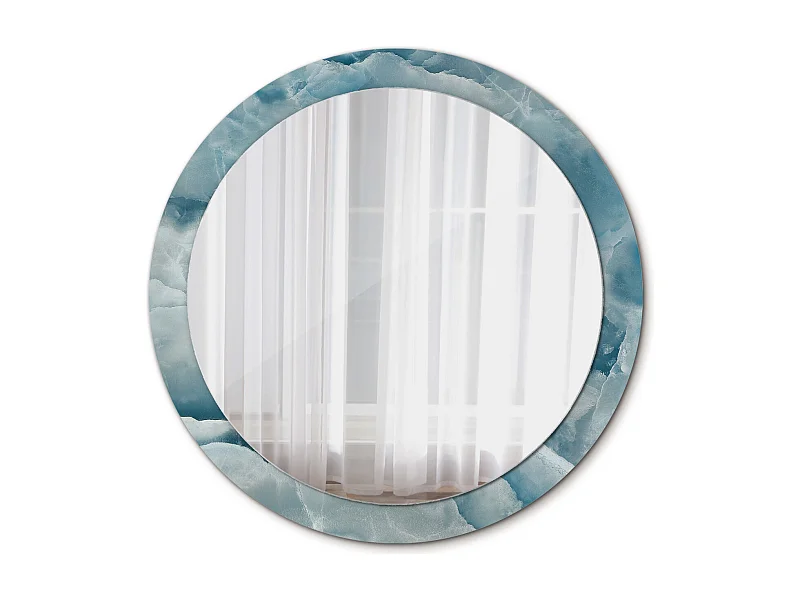 Runder dekorativer Spiegel - Blauer Onyxmarmor - 90 cm