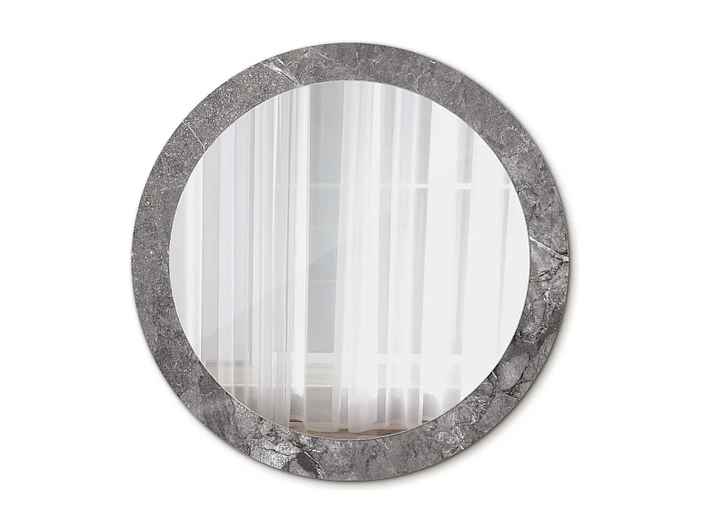 Runder dekorativer Spiegel – Rustikaler Marmor – 80 cm