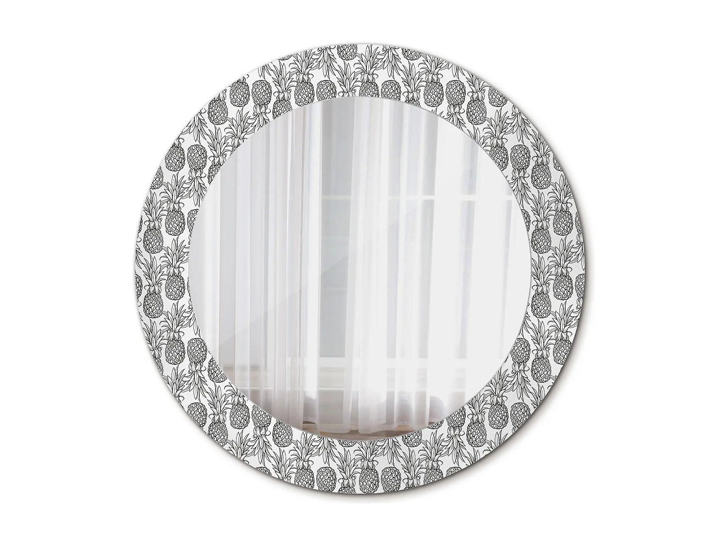 Runder dekorativer Spiegel - Ananas - 60 cm