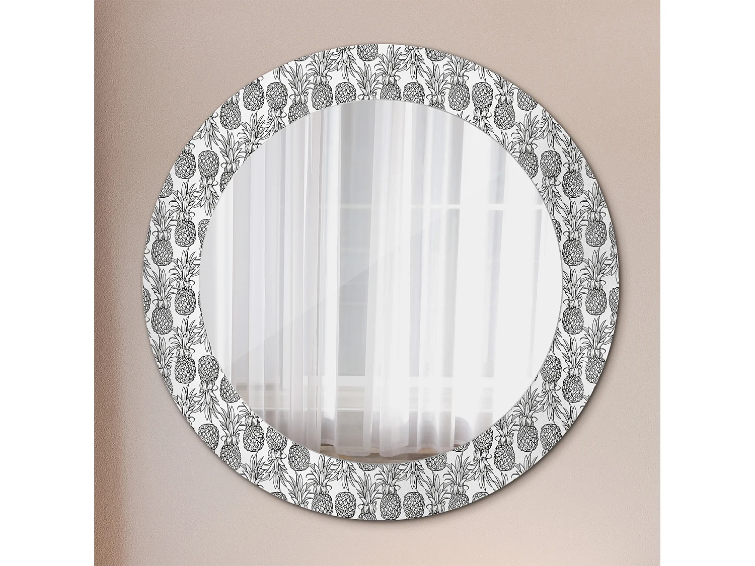Runder dekorativer Spiegel - Ananas - 60 cm