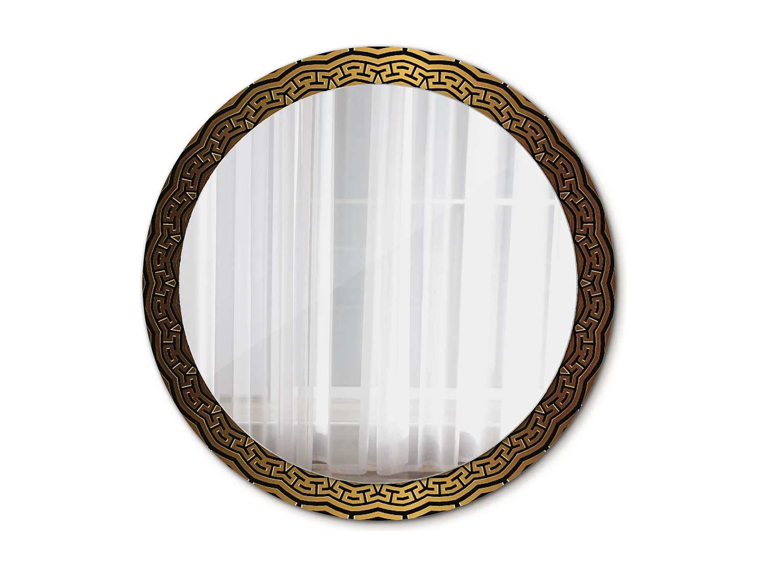 Decoratieve ronde spiegel - Grieks ornament - 90 cm