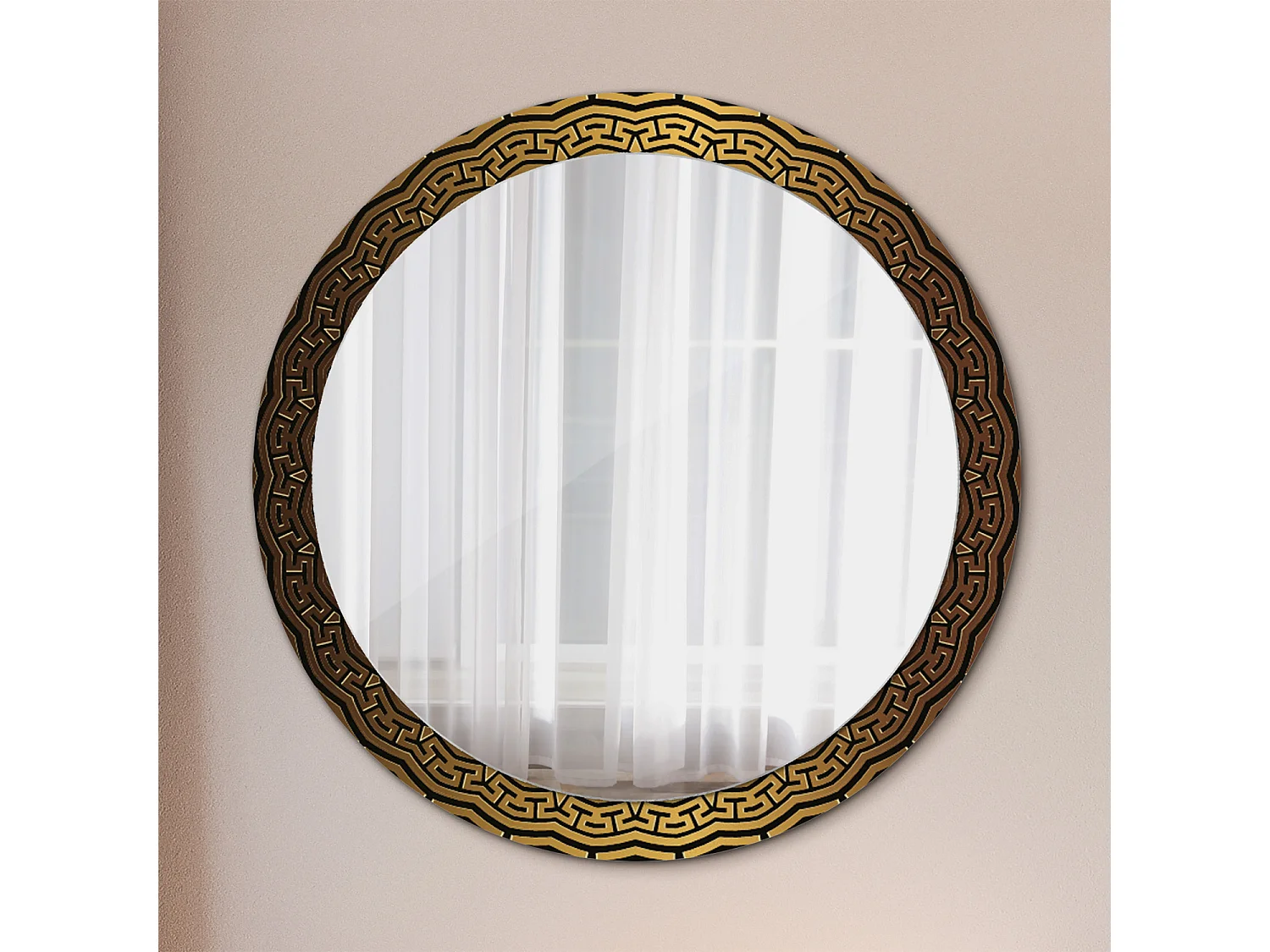 Decoratieve ronde spiegel - Grieks ornament - 90 cm