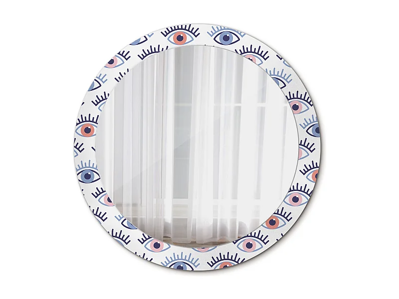 Dekorativer runder Spiegel - Augen - 80 cm