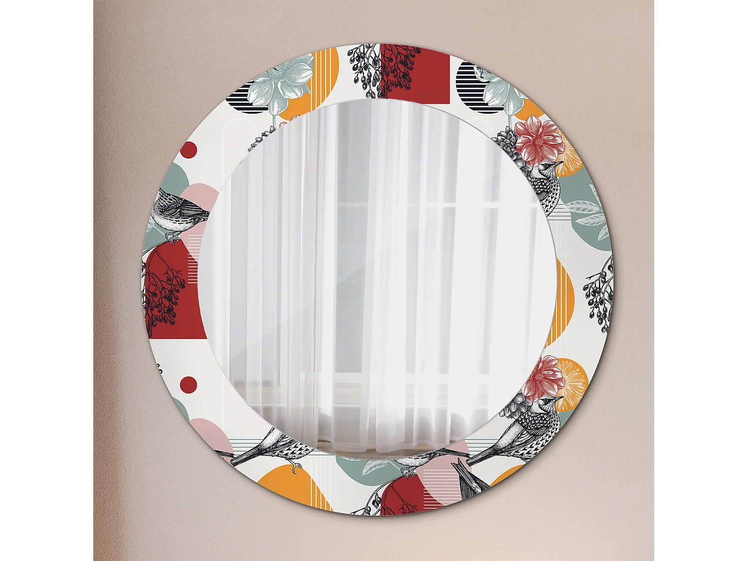 Miroir rond décoratif - Vintage Patki - 70 cm