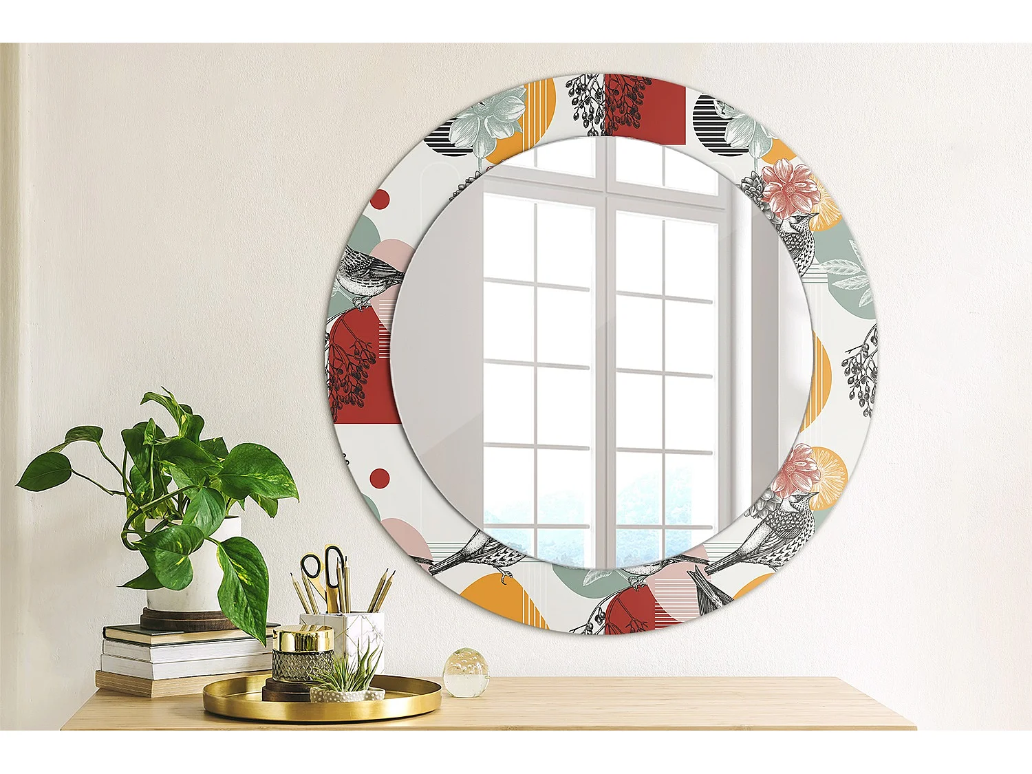 Miroir rond décoratif - Vintage Patki - 70 cm