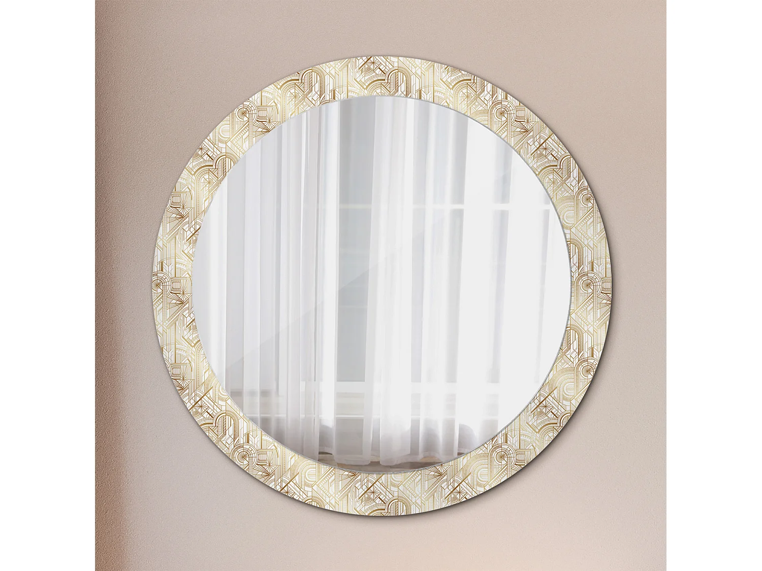 Ronde sierspiegel - Art Deco compositie - 80 cm