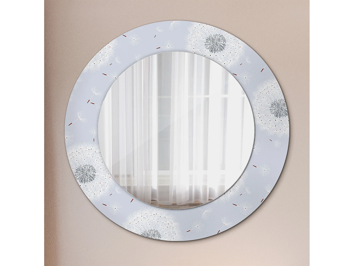 Ronde decoratieve spiegel - Paardebloem - 50 cm