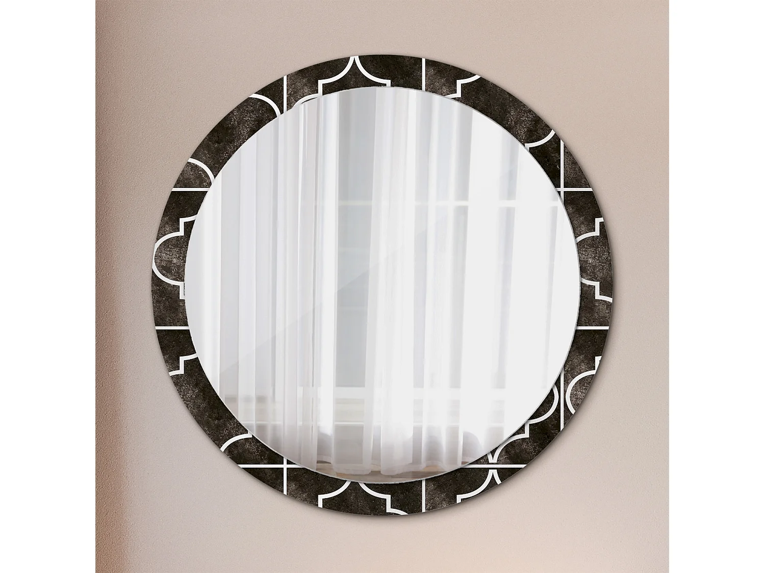 Dekorativer runder Spiegel - Antik-Design - 100 cm