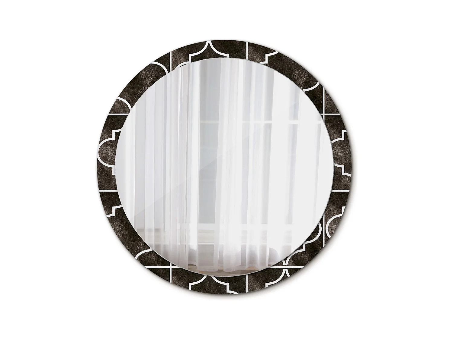 Miroir rond décoratif - Motif antique - 100 cm
