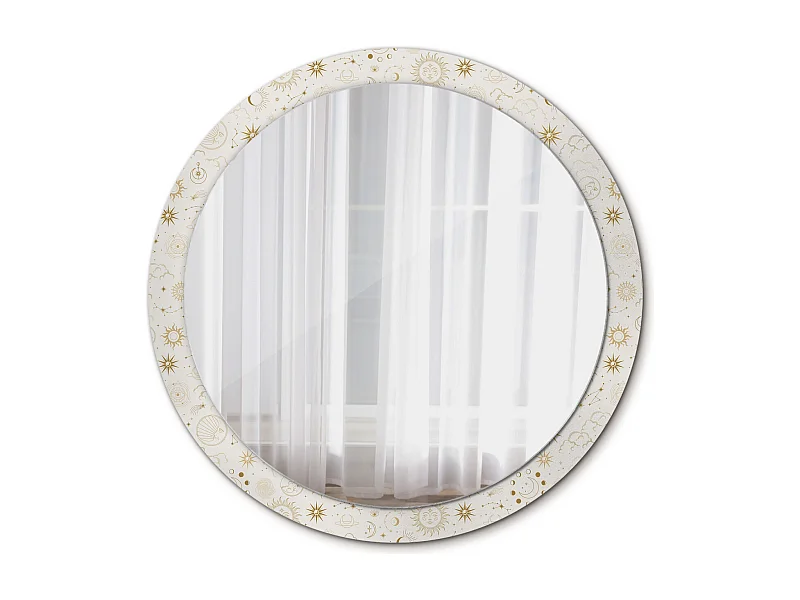 Miroir rond décoratif - Motif mystique - 100 cm