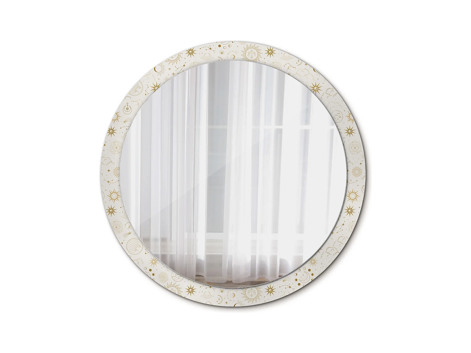 Ronde decoratieve spiegel - Mystiek motief - 100 cm