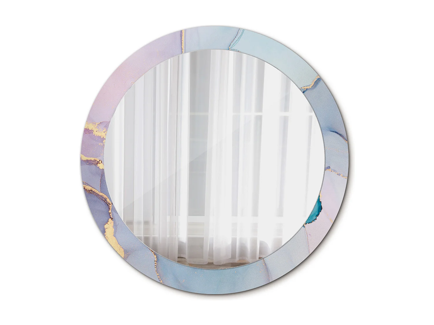 Miroir rond décoratif - Liquide abstrait - 80 cm