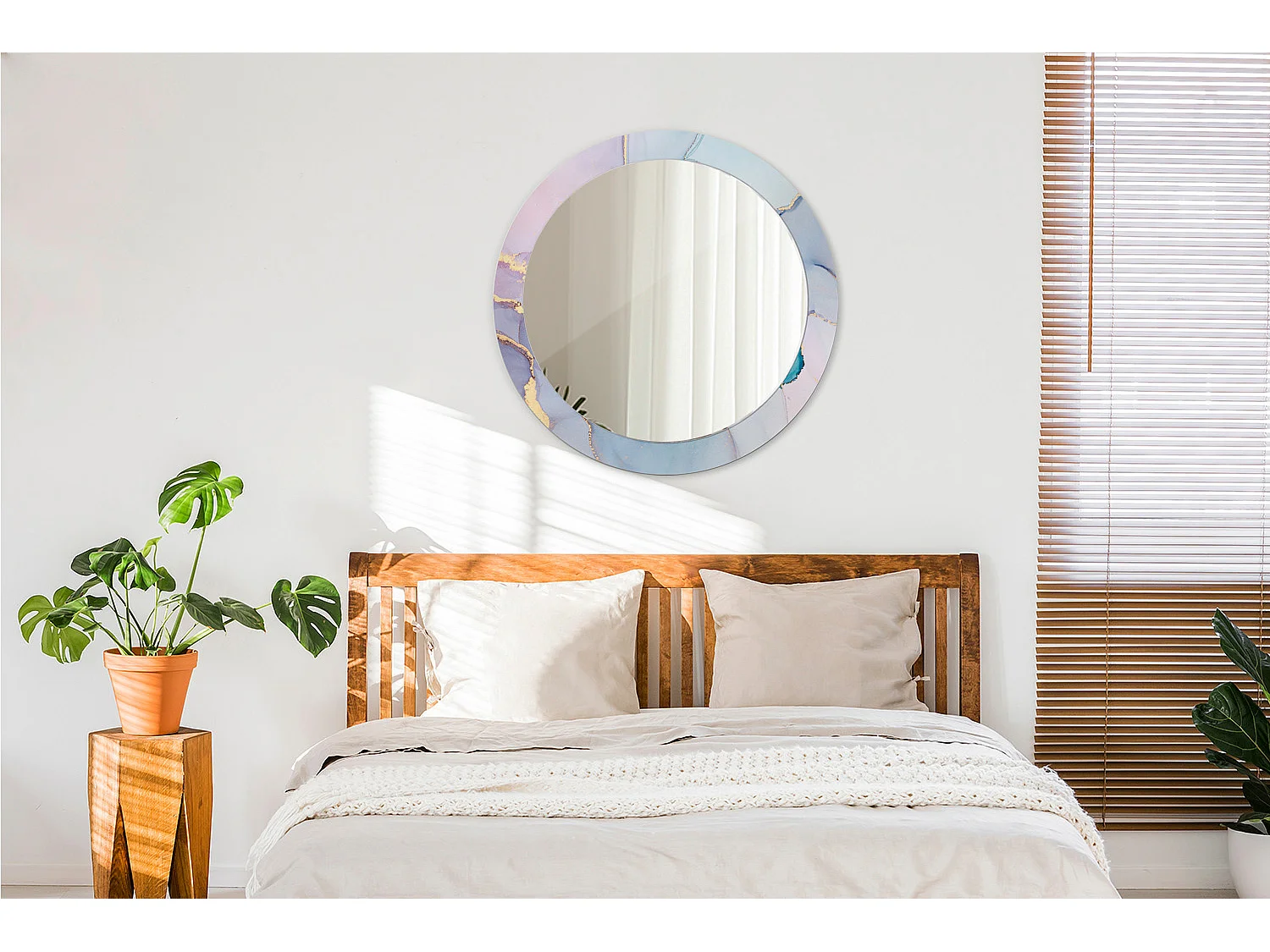 Miroir rond décoratif - Liquide abstrait - 80 cm