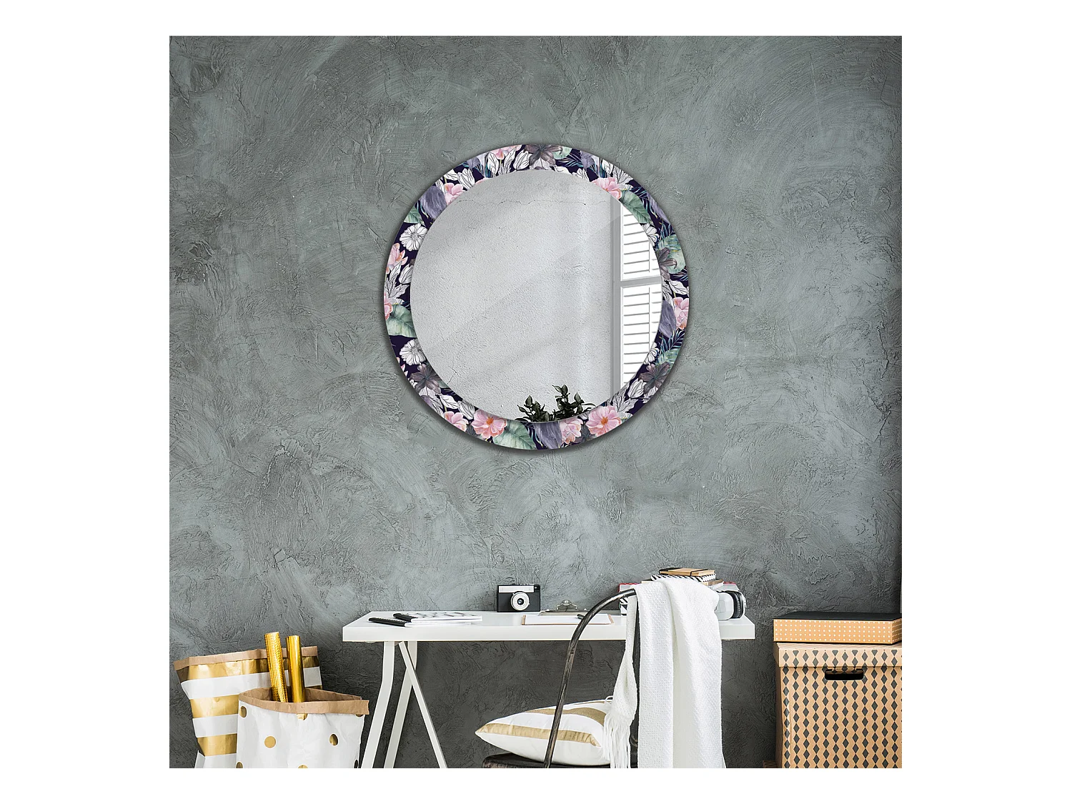 Dekorativer runder Spiegel - Airons Birds - 80 cm