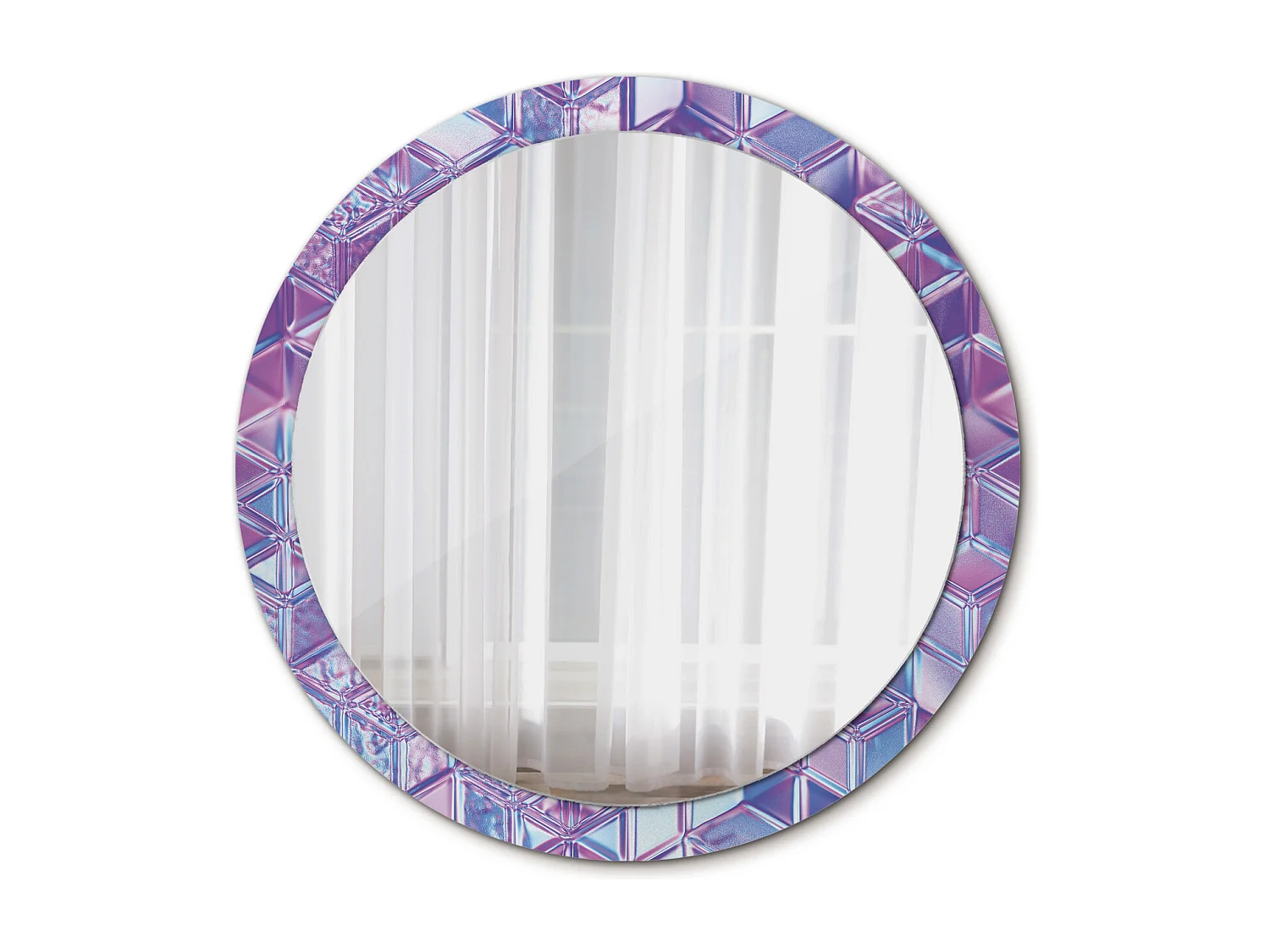 Ronde decoratieve spiegel - kristalpatroon - 100 cm