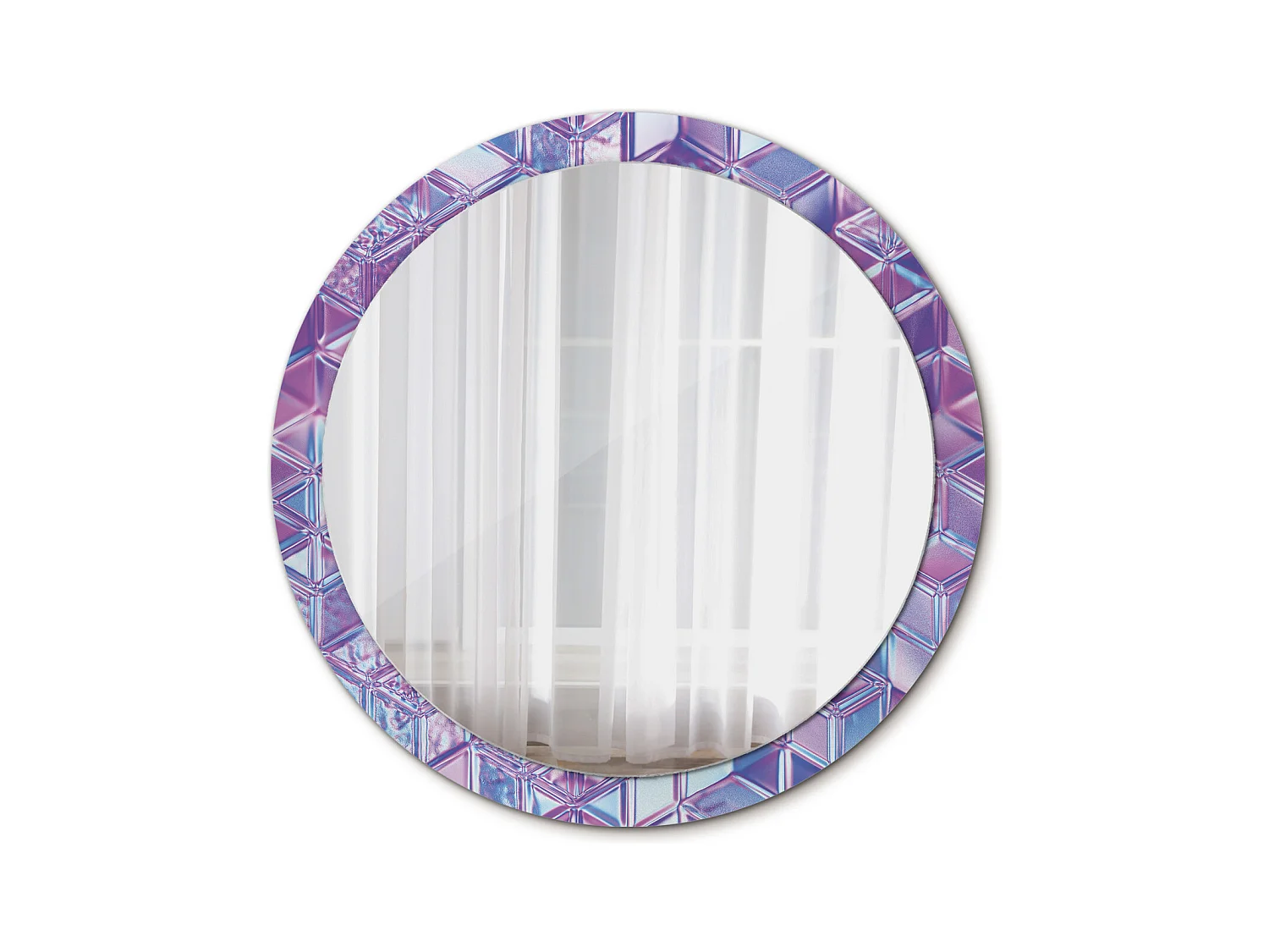 Ronde decoratieve spiegel - kristalpatroon - 100 cm