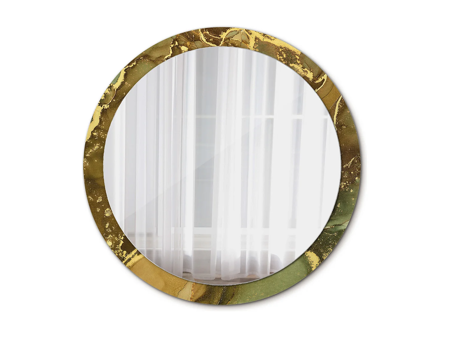 Miroir rond décoratif - Tourbillons métalliques - 100 cm