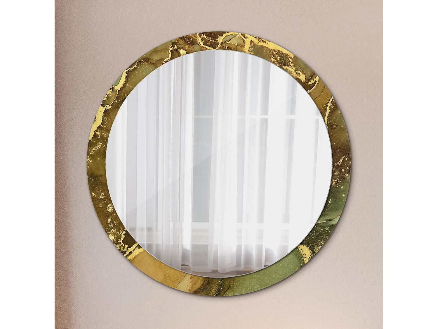 Miroir rond décoratif - Tourbillons métalliques - 100 cm