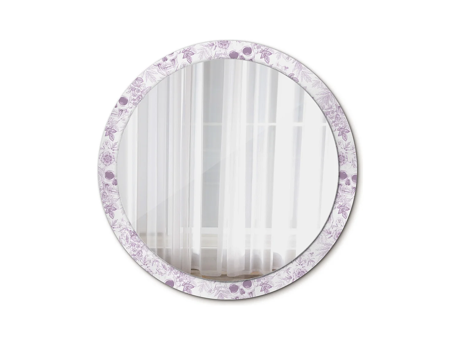 Ronde decoratieve spiegel - schedels - 100 cm