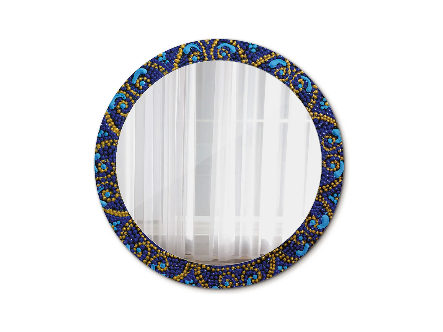 Miroir rond décoratif - Motif Carnaval - 80 cm