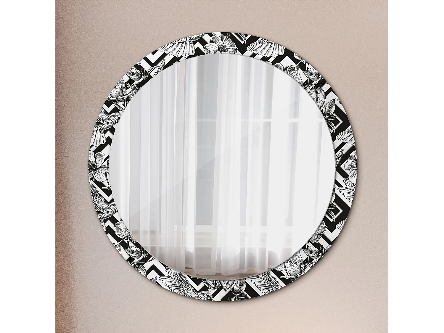 Dekorativer runder Spiegel - Colibrì - 90 cm