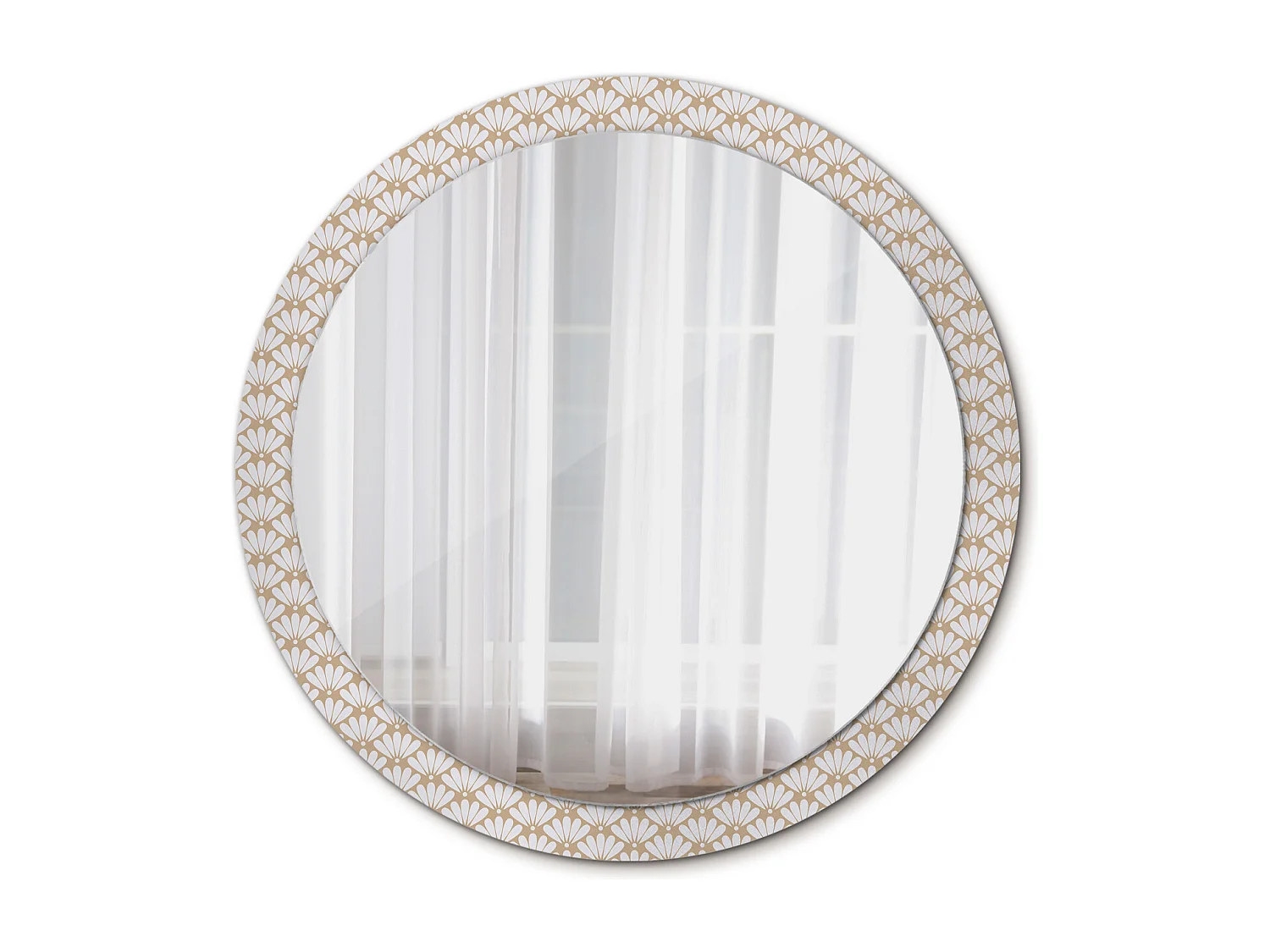 Miroir rond décoratif - Fleur orientale - 100 cm