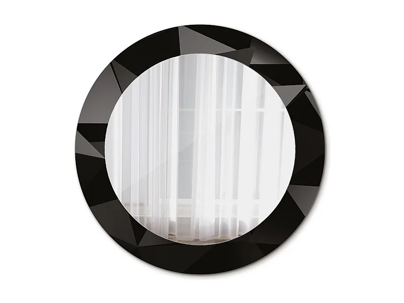 Runder dekorativer Spiegel - Abstraktes Schwarz - 60 cm