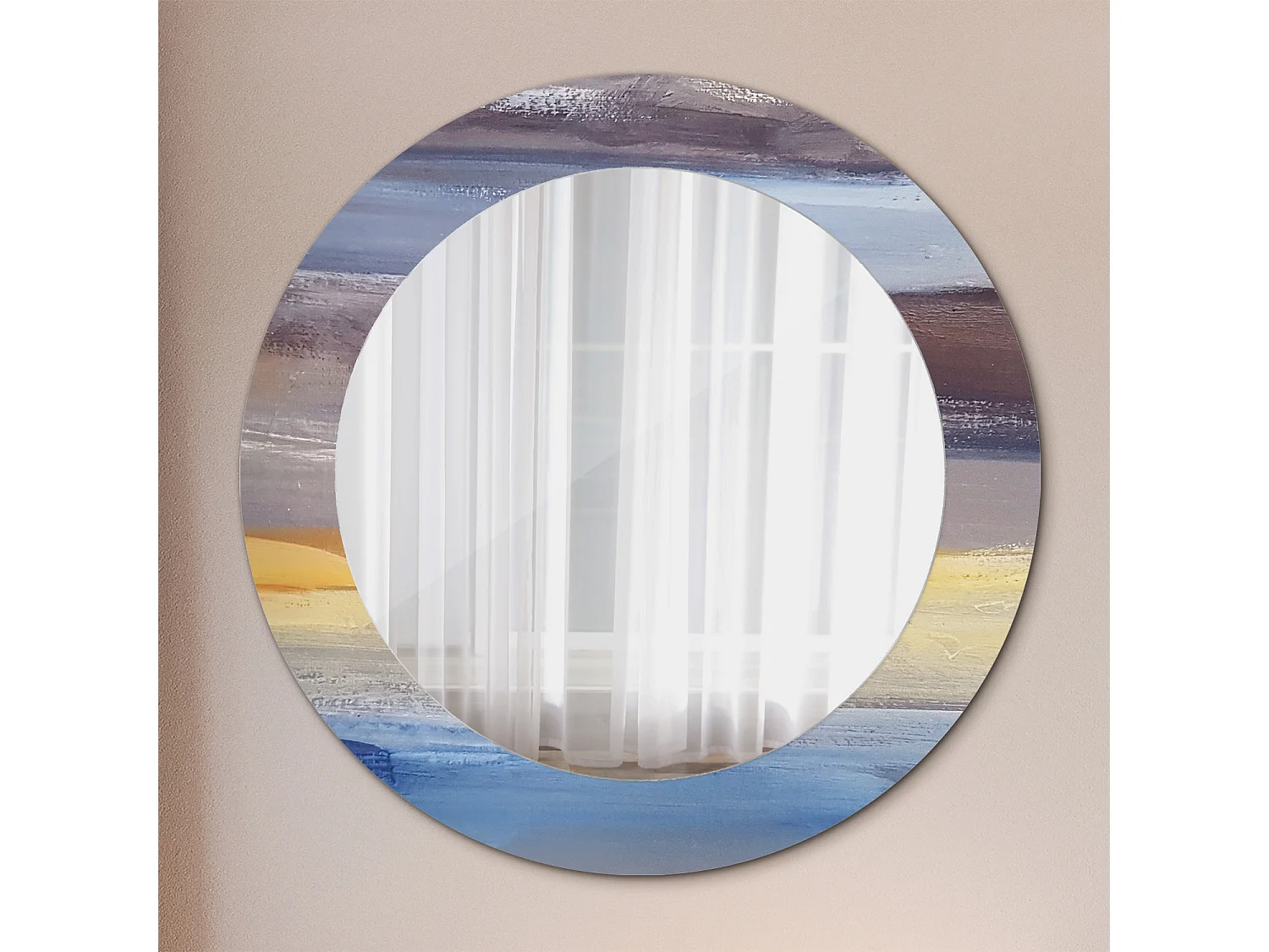Decoratieve ronde spiegel - Abstract beeld - 60 cm
