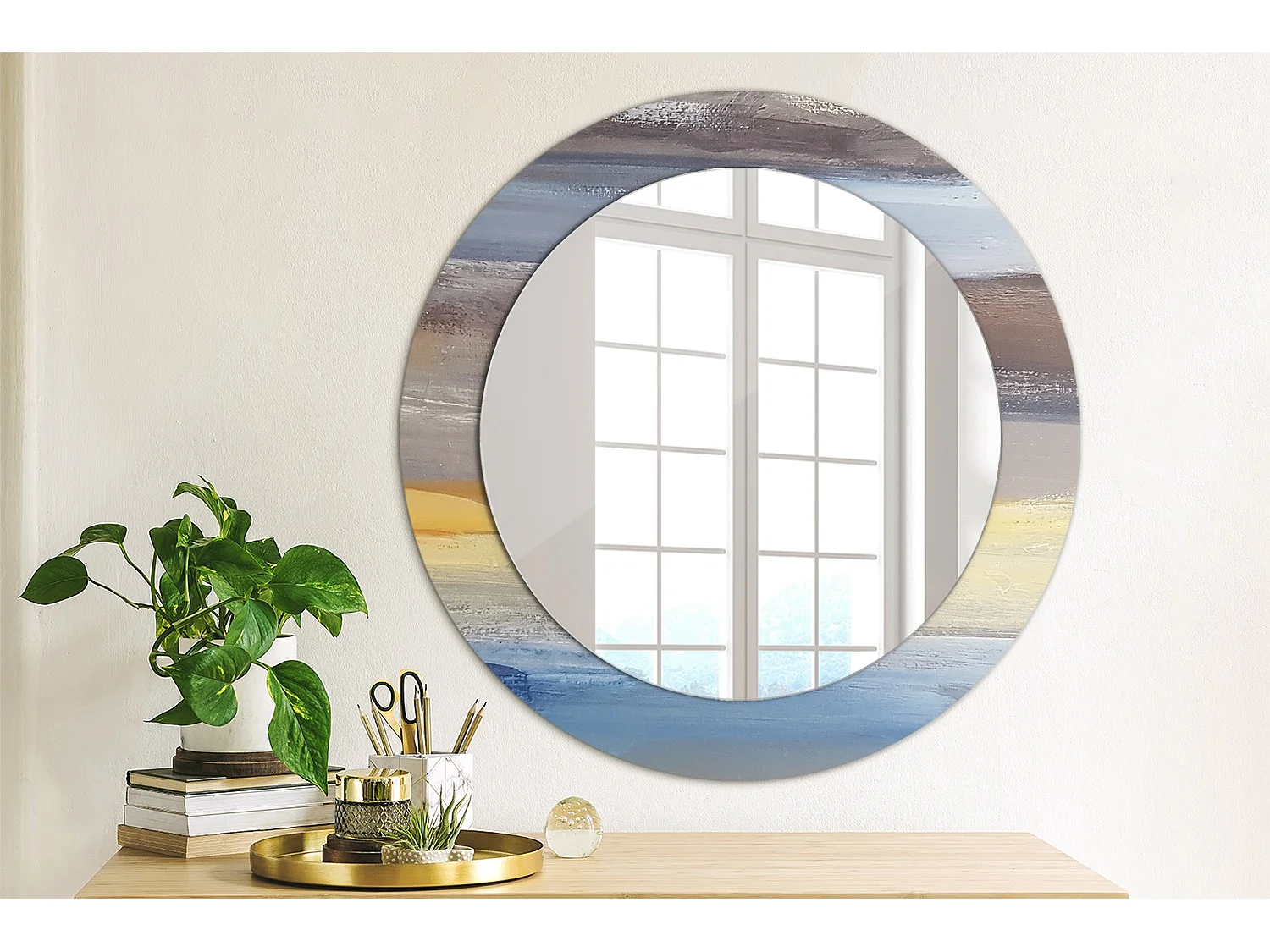 Decoratieve ronde spiegel - Abstract beeld - 60 cm