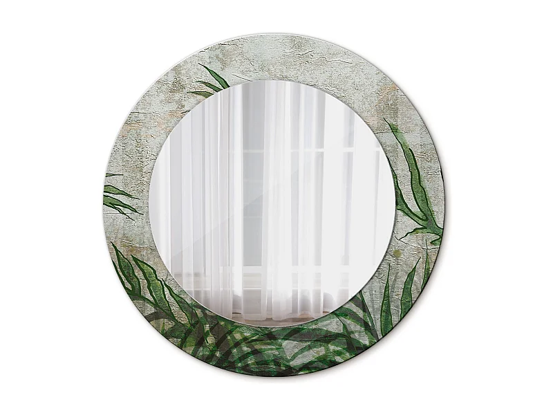 Decoratieve ronde spiegel - varenbladeren - 50 cm