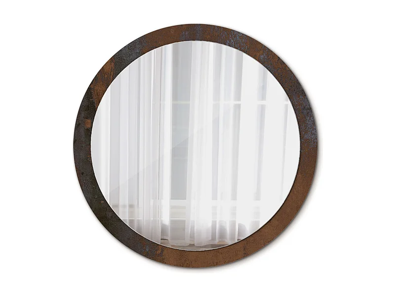 Runder dekorativer Spiegel – Rustikales Metall – 100 cm