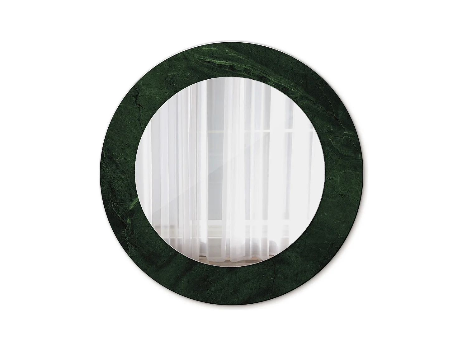 Ronde decoratieve spiegel - Groen Marmer - 50 cm