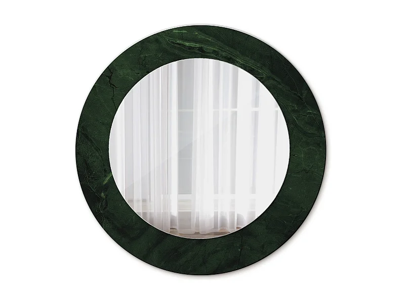 Runder dekorativer Spiegel - Grüner Marmor - 50 cm