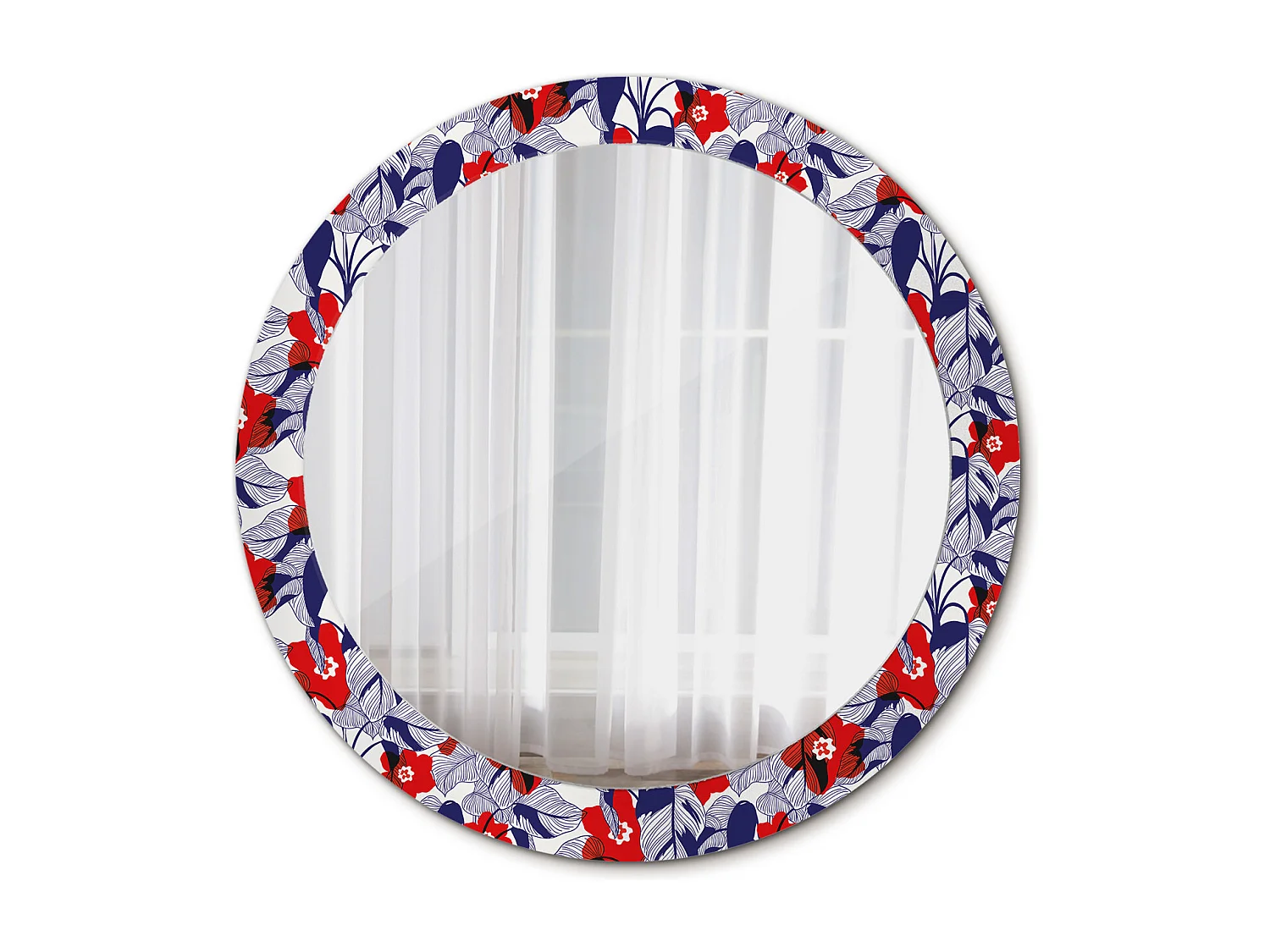 Ronde decoratieve spiegel - Philodendrons - 80 cm