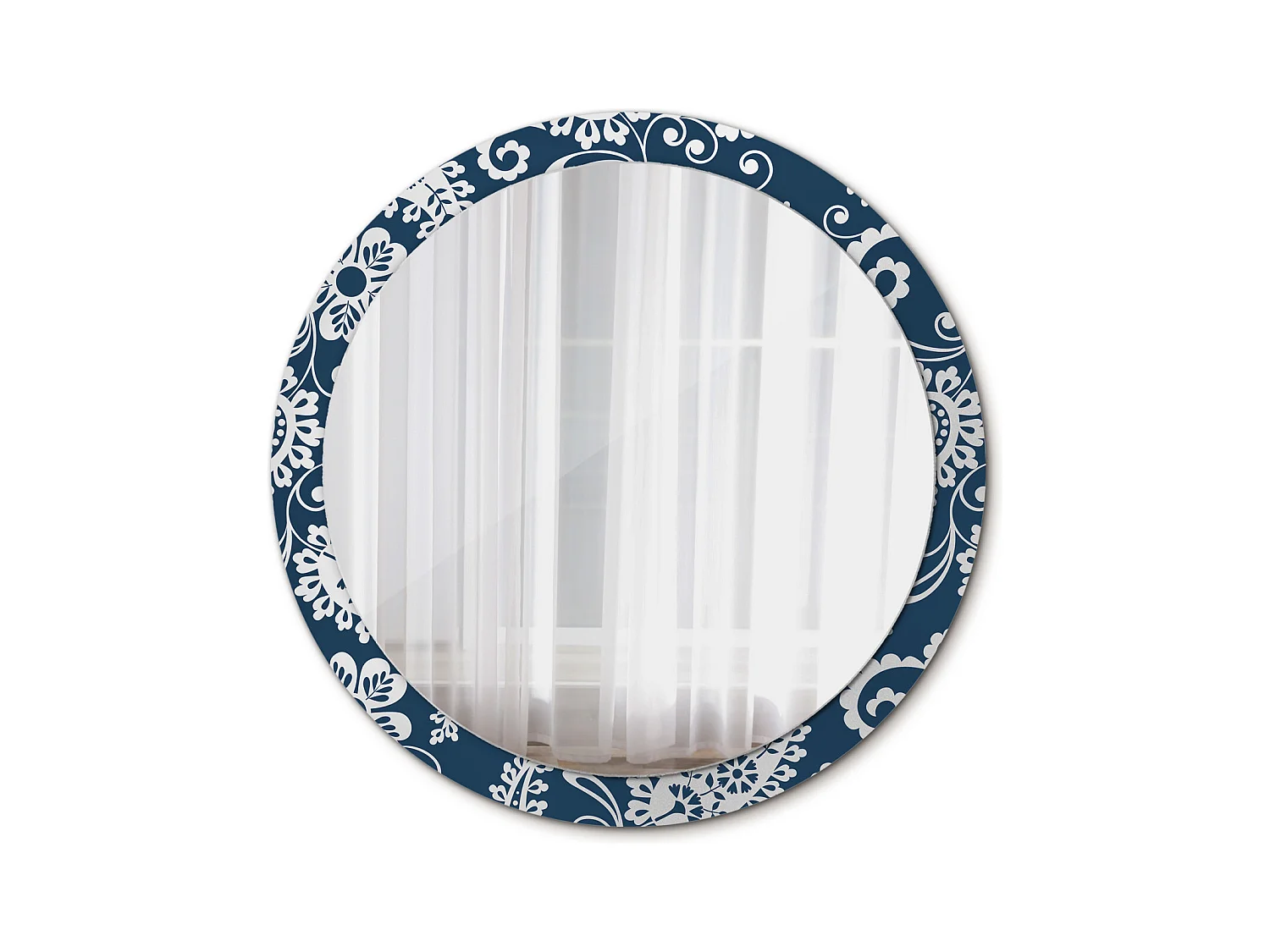 Specchio rotondo decorativo - Composizione Paisley - 100 cm
