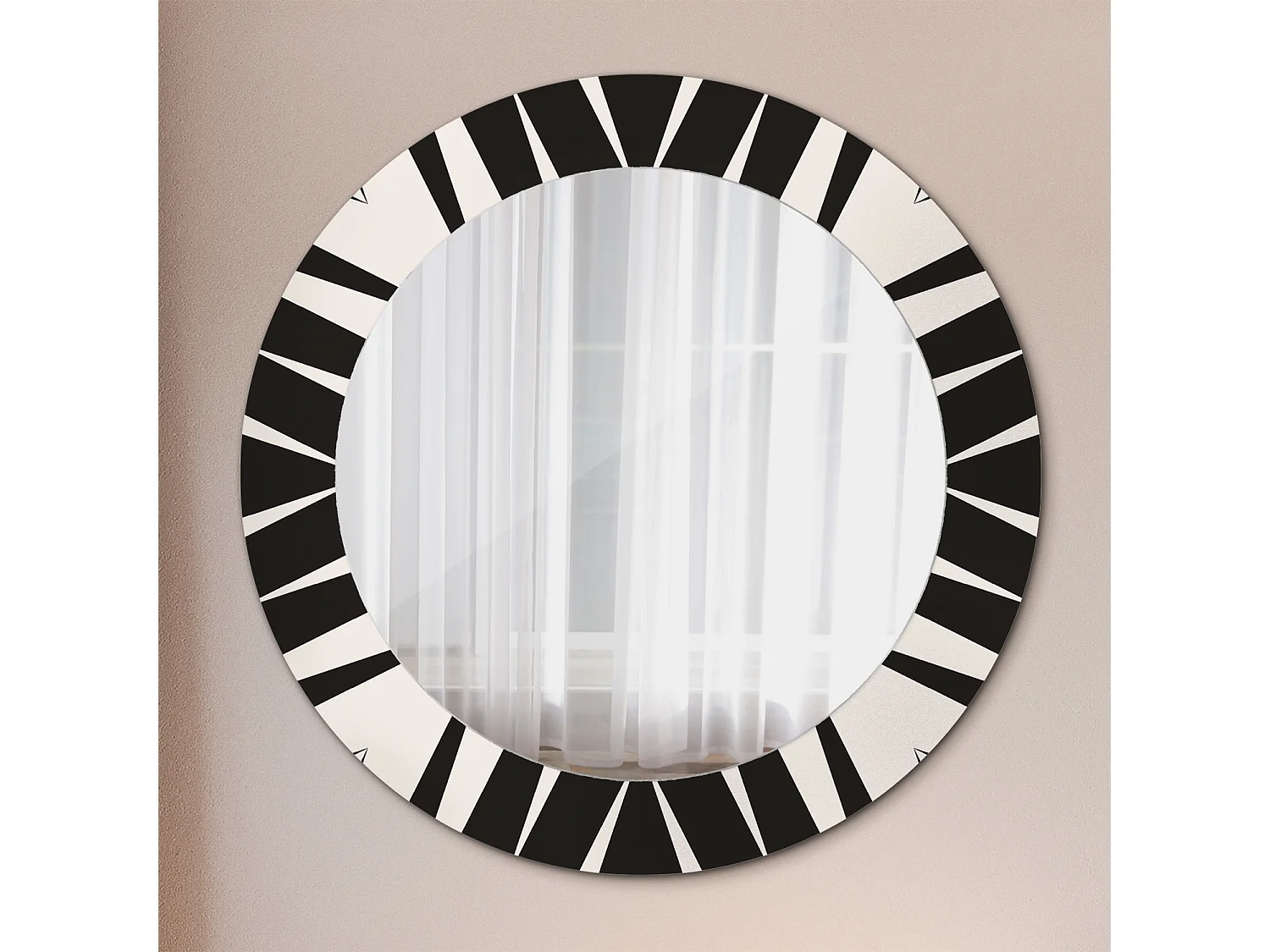 Decoratieve ronde spiegel - Abstracte geometrie - 60 cm