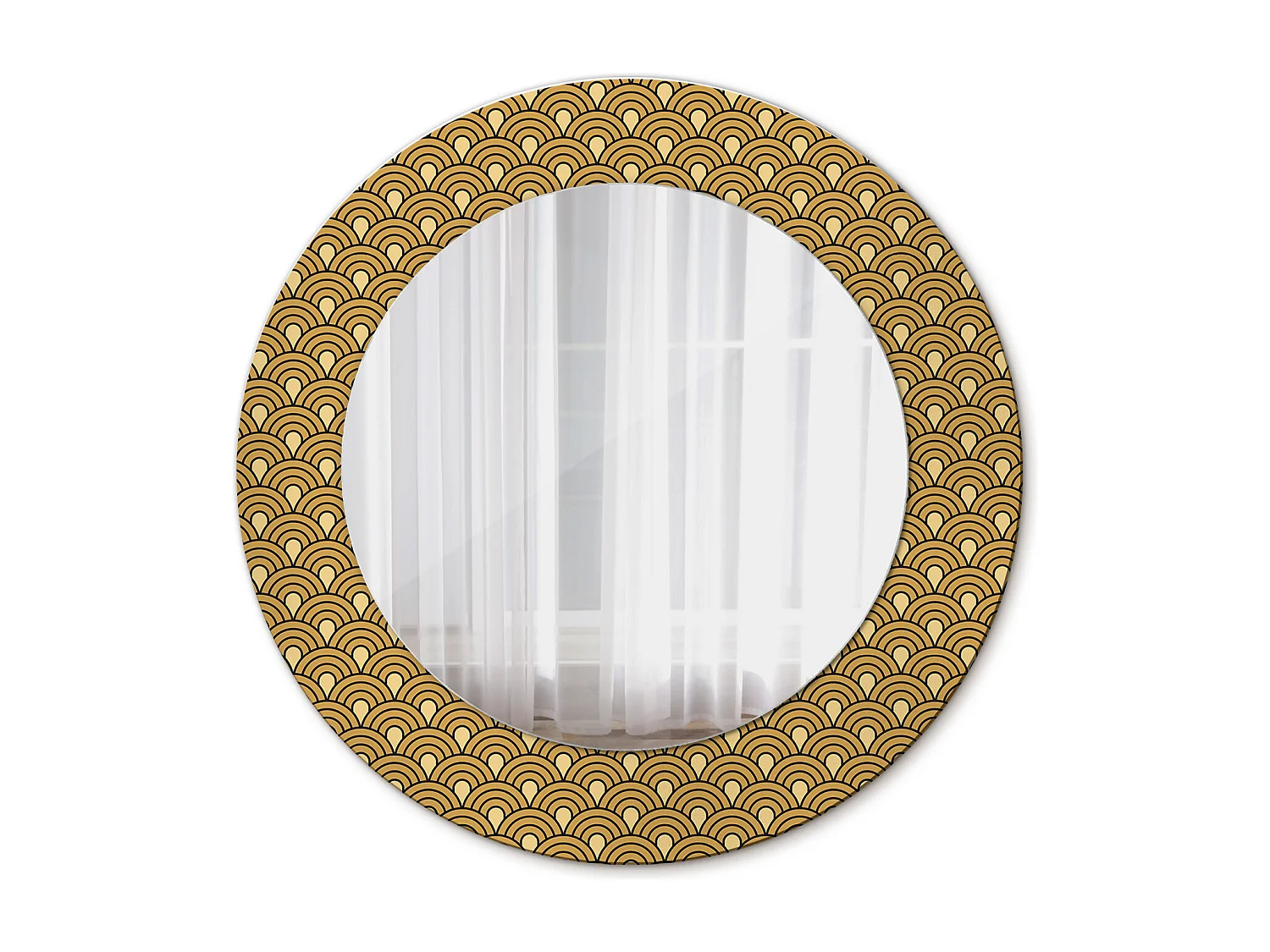 Miroir rond décoratif - Motif rétro - 50 cm