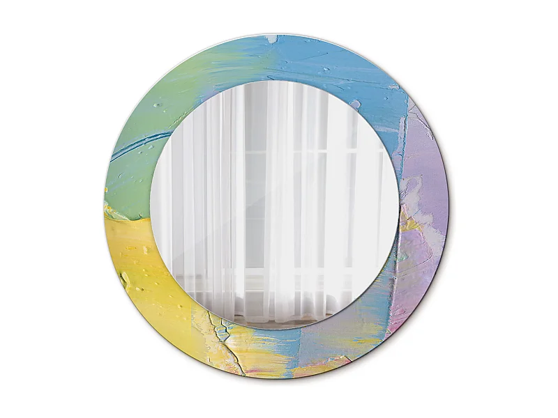 Ronde decoratieve spiegel - olieverftextuur - 50 cm
