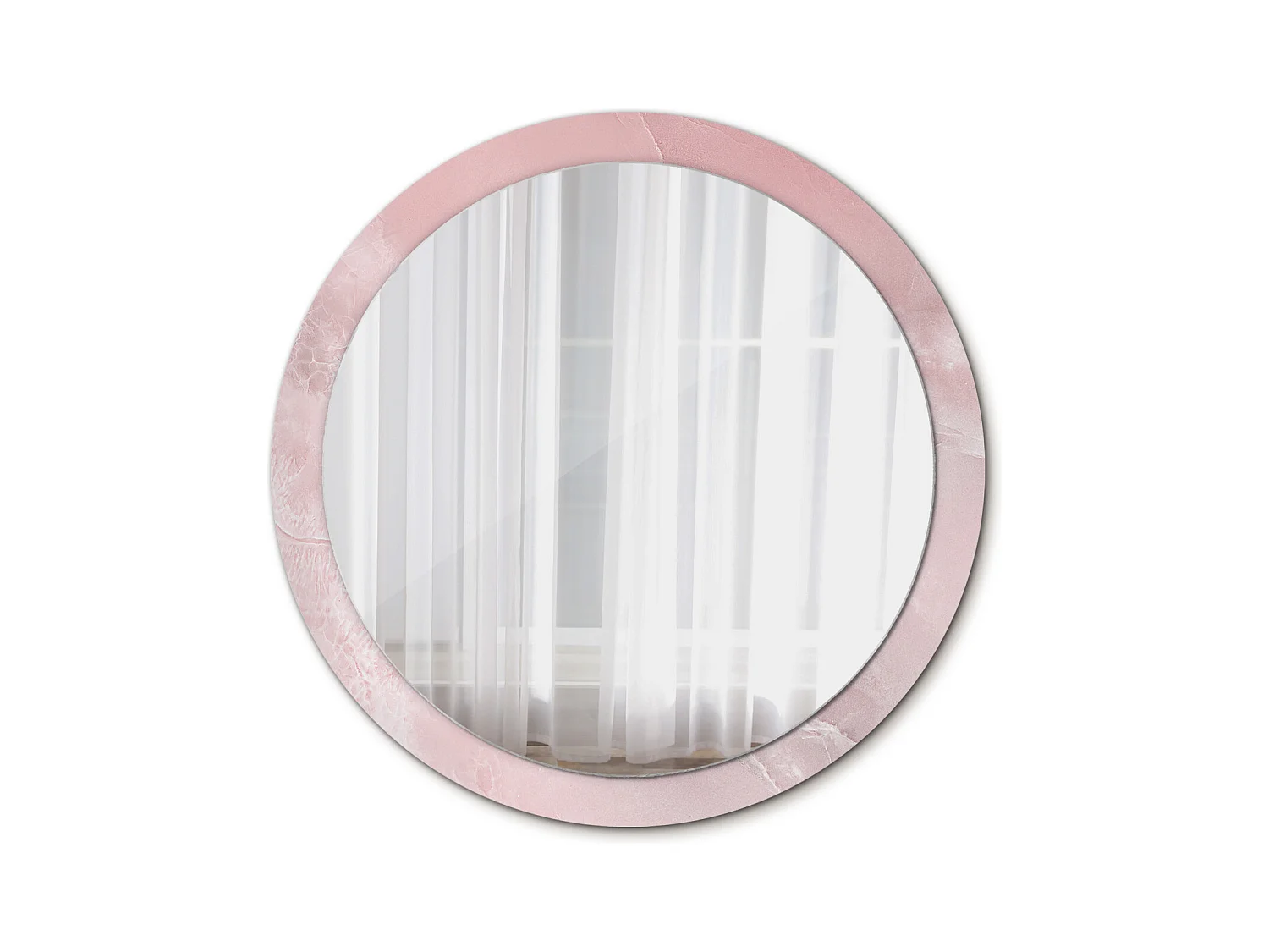 Ronde decoratieve spiegel - Roze steen - 100 cm