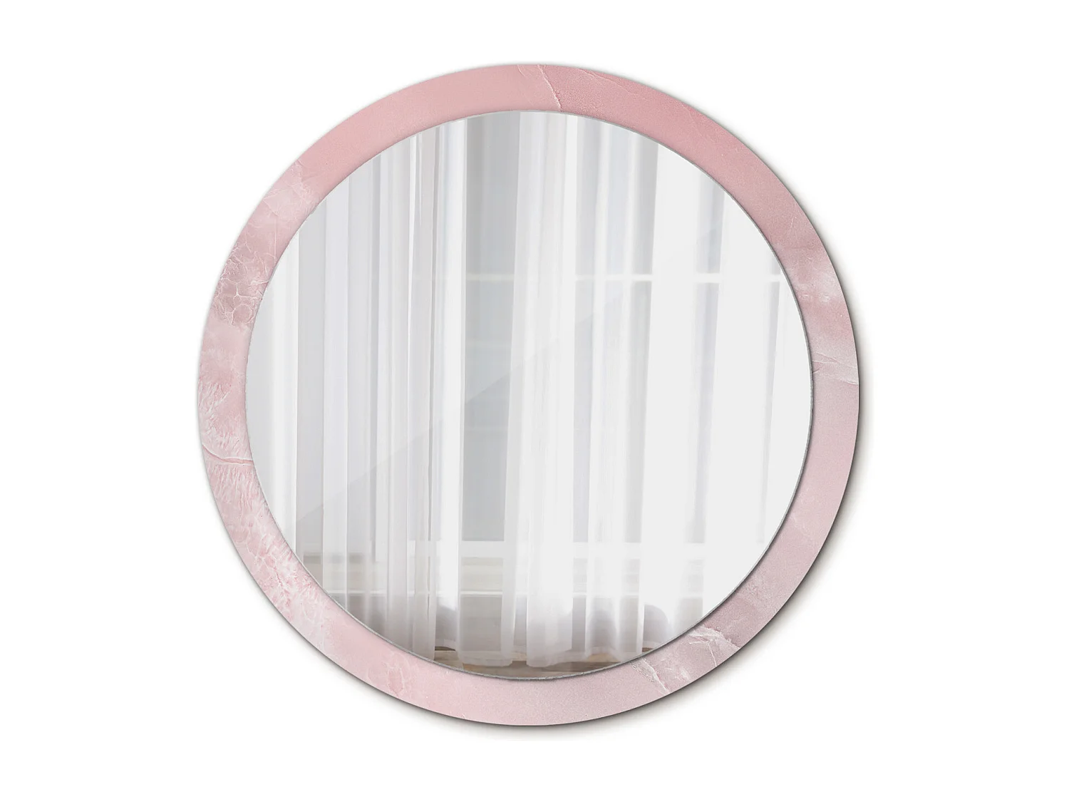 Miroir rond décoratif - Pierre rose - 100 cm