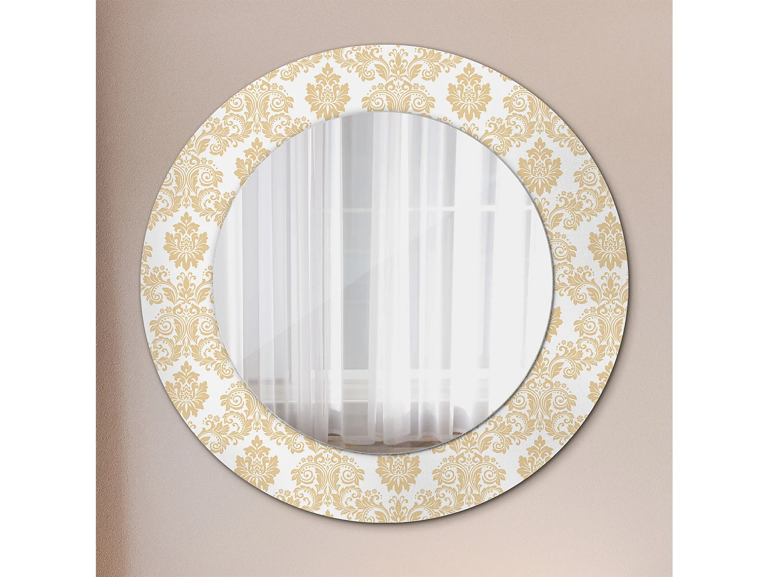 Miroir rond décoratif - Motif baroque - 50 cm