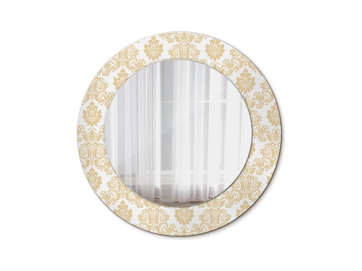 Miroir rond décoratif - Motif baroque - 50 cm