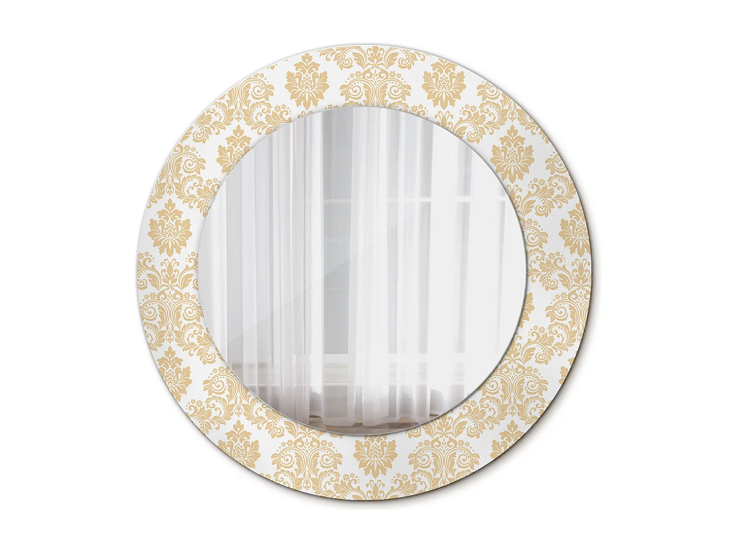 Miroir rond décoratif - Motif baroque - 50 cm