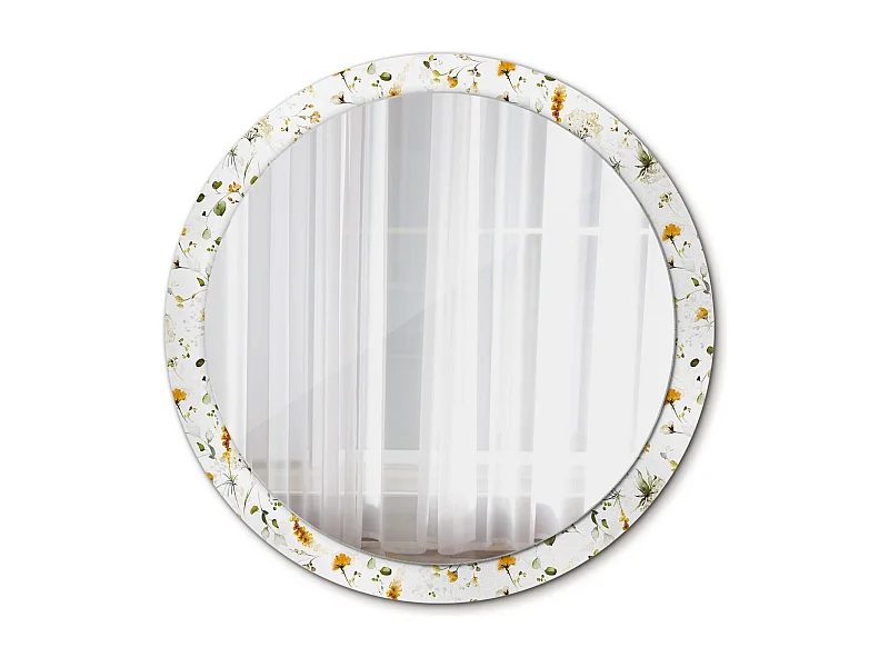 Runder dekorativer Spiegel - Wildblumen - 100 cm