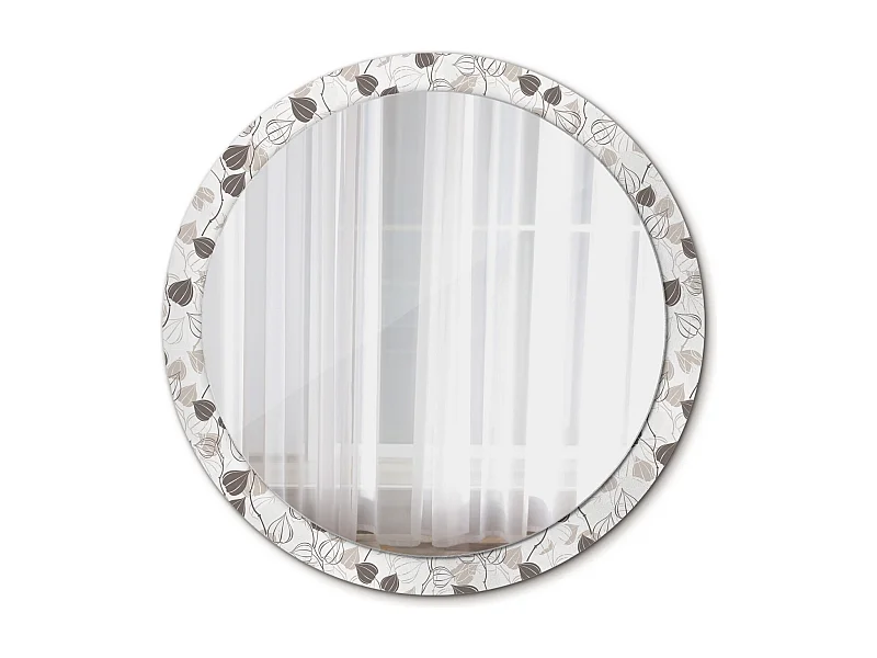 Miroir rond décoratif - Floral abstrait - 100 cm