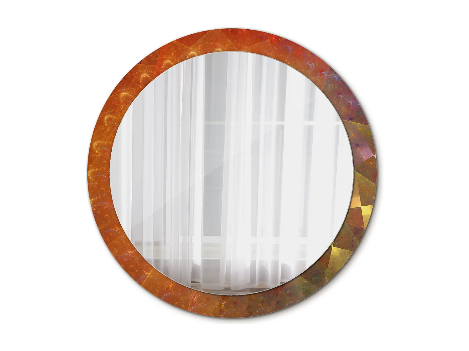 Miroir rond décoratif - Abstraction spirale - 90 cm