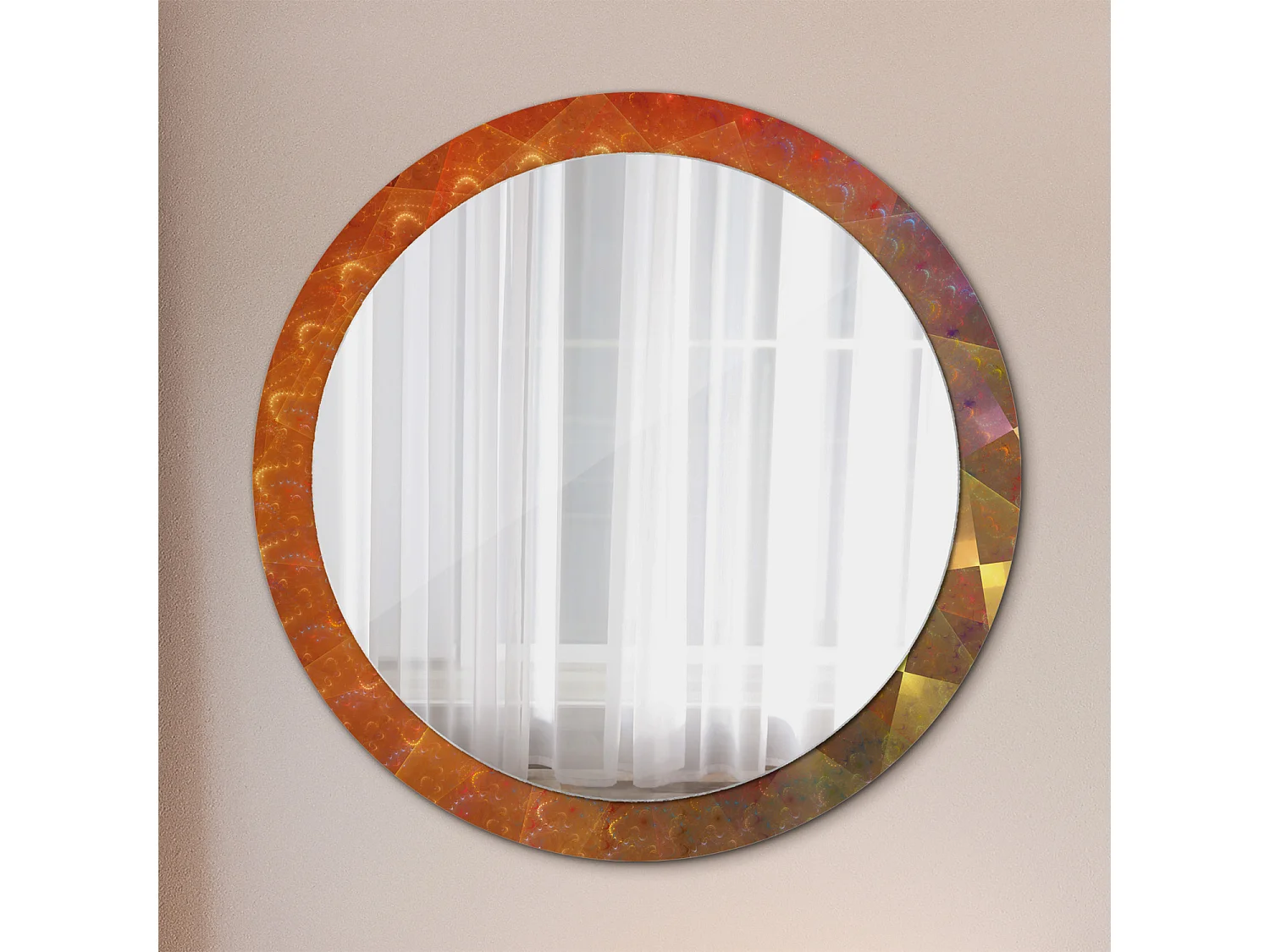 Miroir rond décoratif - Abstraction spirale - 90 cm