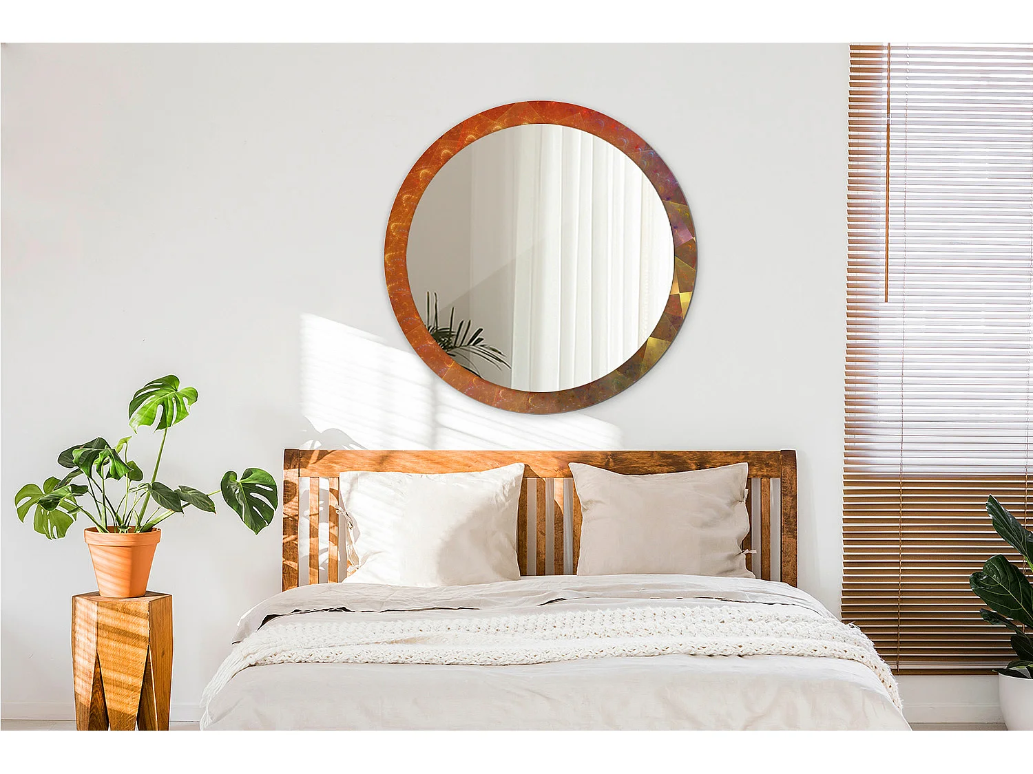 Miroir rond décoratif - Abstraction spirale - 90 cm