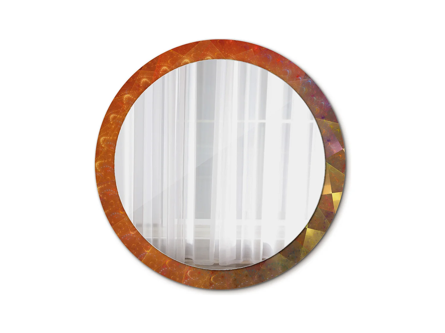 Miroir rond décoratif - Abstraction spirale - 90 cm