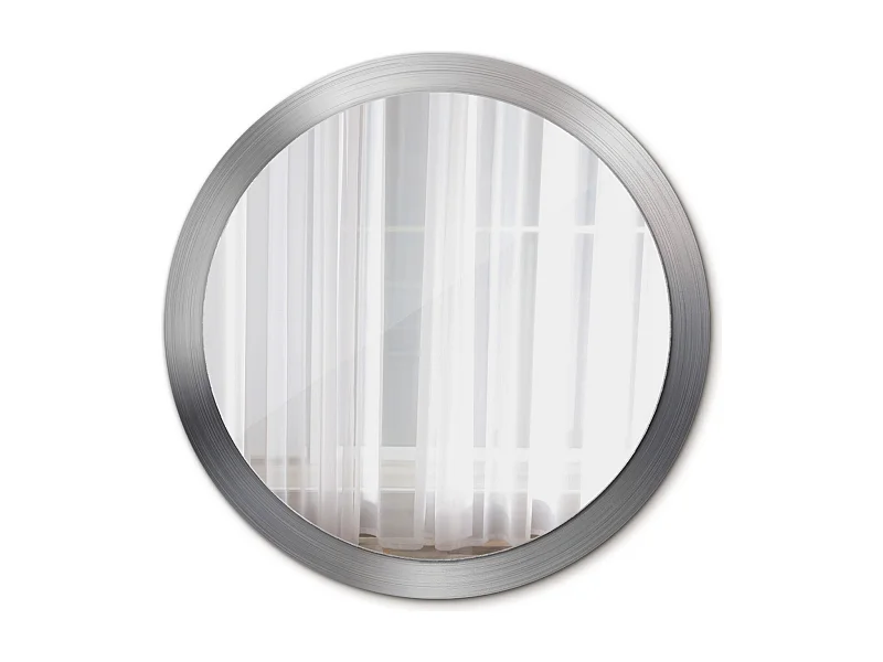Dekorativer runder Spiegel - Metalloptik - 100 cm
